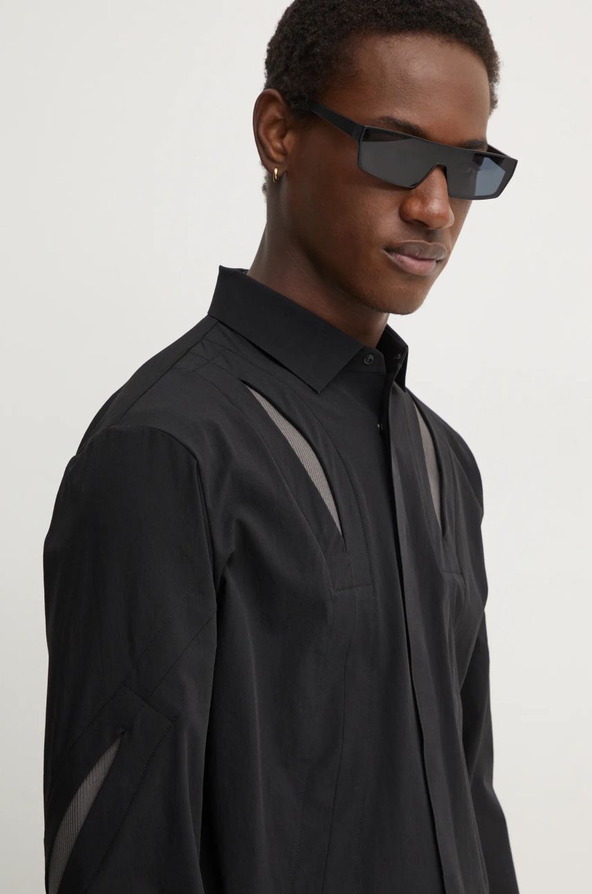 Srajce HELIOT EMIL Slim Black Shirt With Mesh Črna | AW24.M.05.058.BLK01, 1