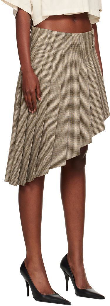 Krila We11done We11done Asymmetric Checked Midi Skirt Rjava | WD-SK2-25-276-W-BG, 1