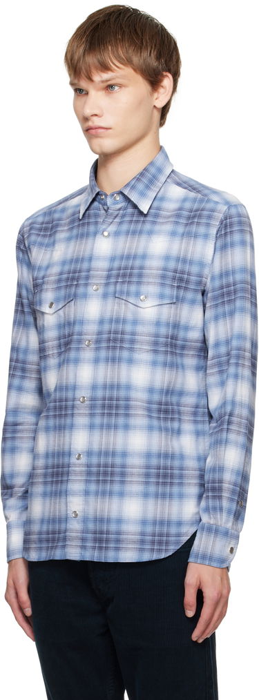 Srajce Tom Ford TOM FORD Check Western Shirt Modra | HDS001-FMC243, 3