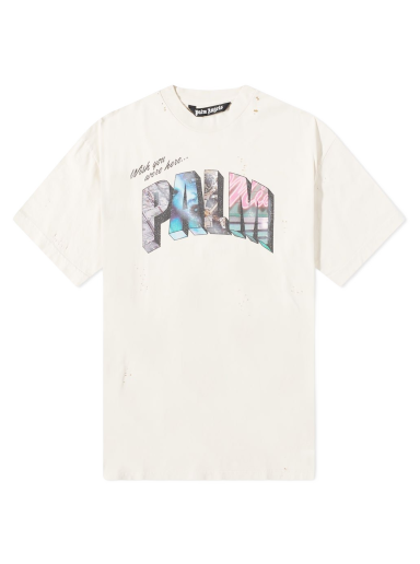 Majica Palm Angels Sign Tee Bela | PMAA072S23JER0020184