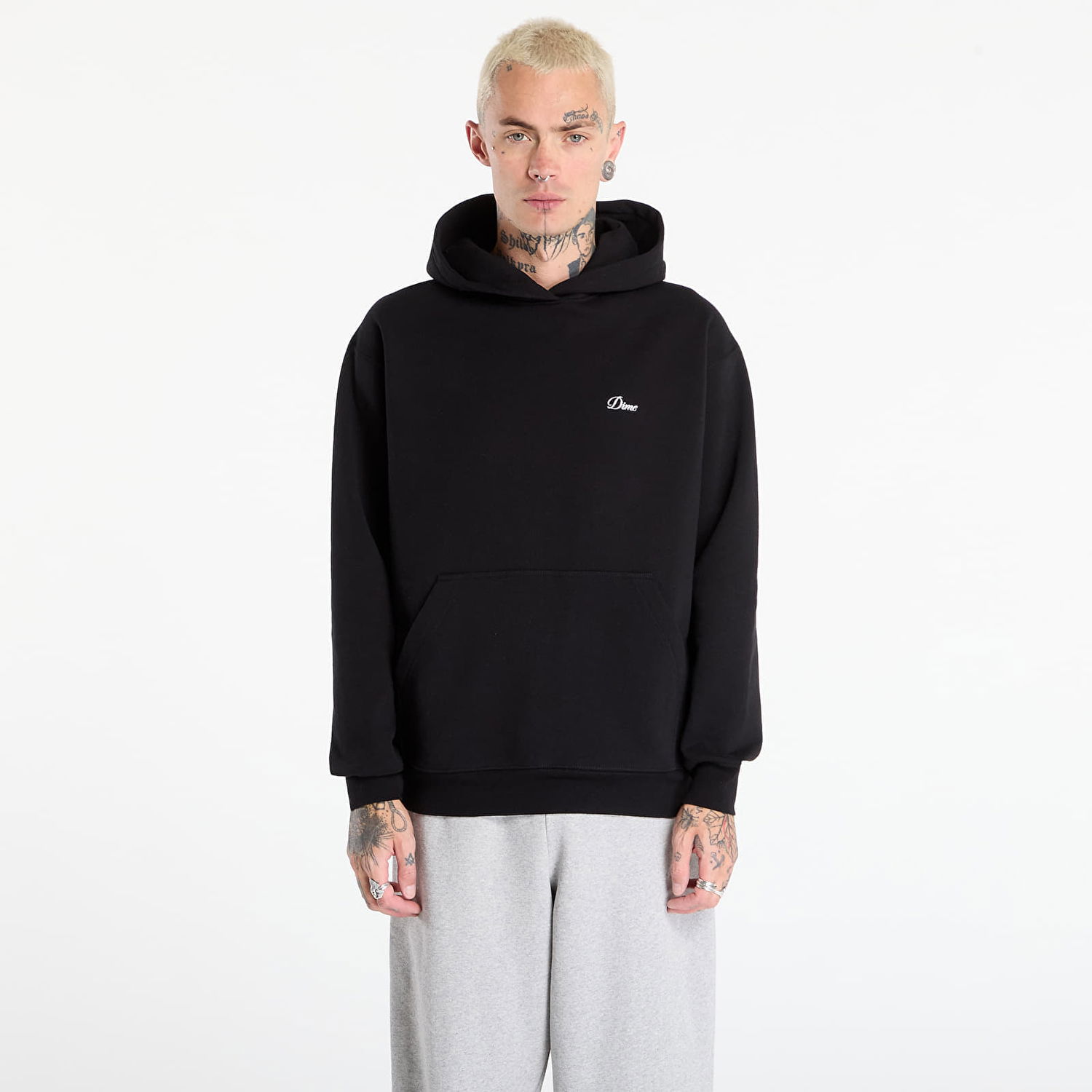 Pulover Dime Dime Cursive Small Logo Hoodie Črna | DIMEFA2540BLK, 0