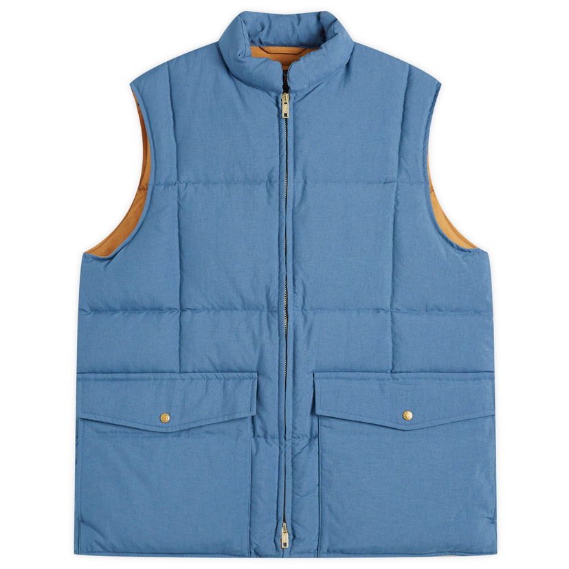 Telovnik BEAMS Beams Plus Oxford Down Vest, Size Large Modra | 3806-0112-139-75