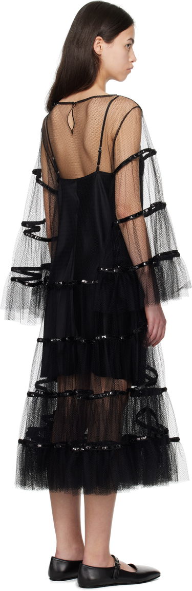 Obleke Bode Bode Swan Midi Dress Črna | WRS25DR030, 2