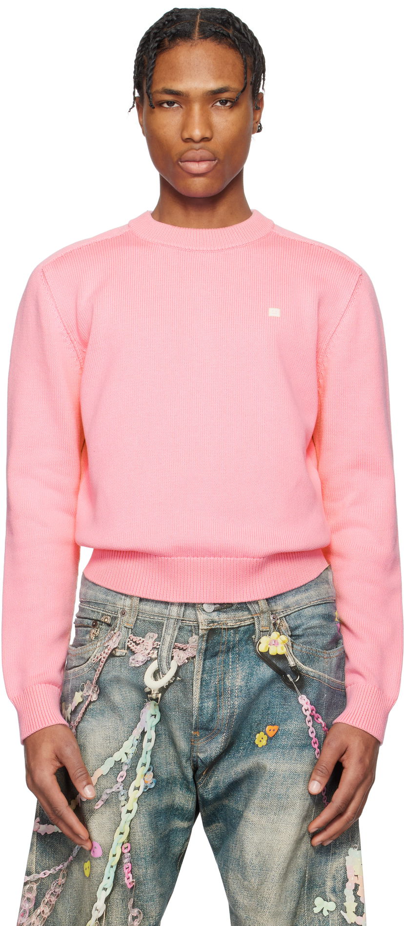 Pleteni pulover Acne Studios Acne Studios Knit Cotton Sweater Roza | C60102-