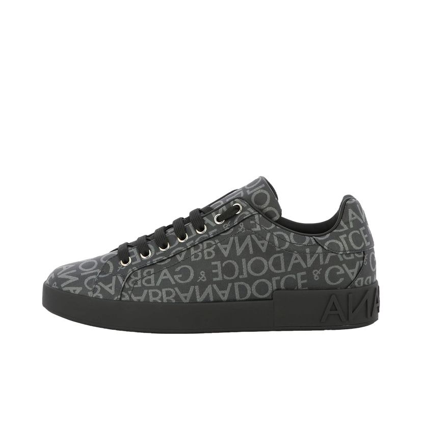 Superge in čevlji Dolce & Gabbana Portofino Allover Logo Black Črna | CS1772AN2378B969