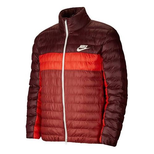 Puhovka Nike Sportswear Synthetic-Fill Colorblock Windproof Jacket Rdeča | BV4686-681