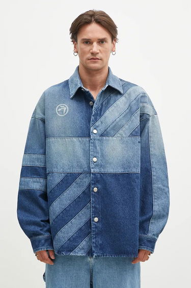 Srajce Ambush Patchwork Denim Shirt Oversize Modra | BMYD003F24DEN0014400, 0