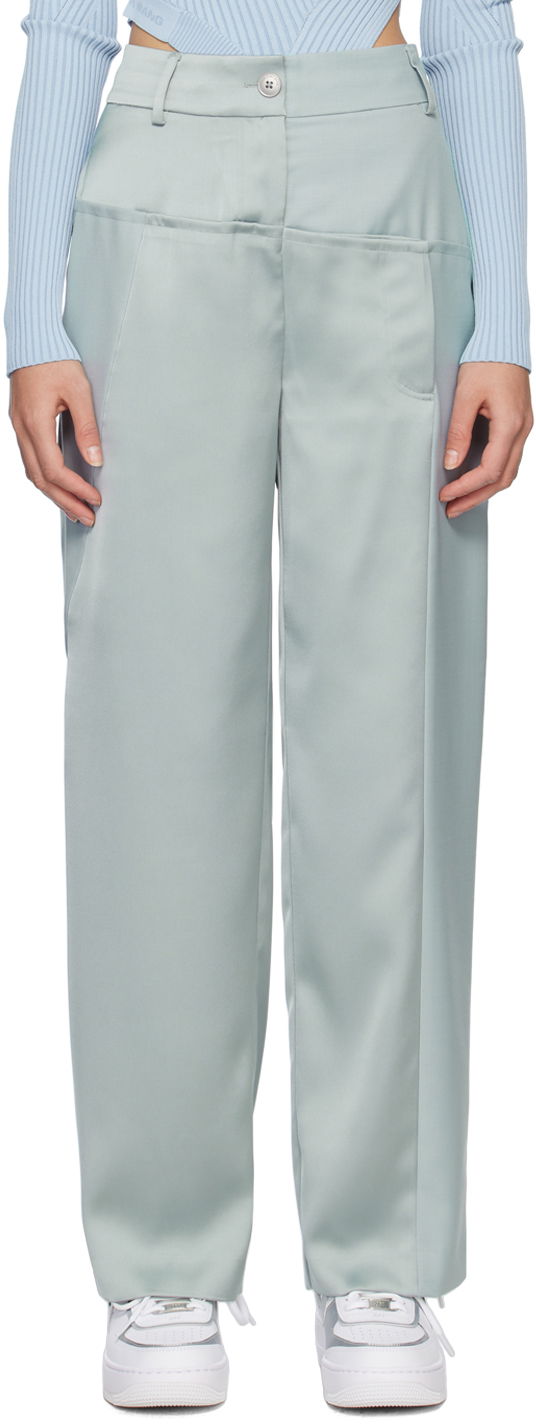 Hlače Feng Chen Wang Feng Chen Wang Paneled Trousers Modra | FWS15TR14