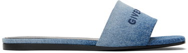 Modni dodatki Givenchy Givenchy 4G Flat Denim Slides Modra | BE306FE2CC420, 0