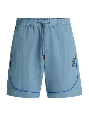 Kratke hlače BOSS HUGO x RB Drawstring Shorts with Piping Modra | 50542807