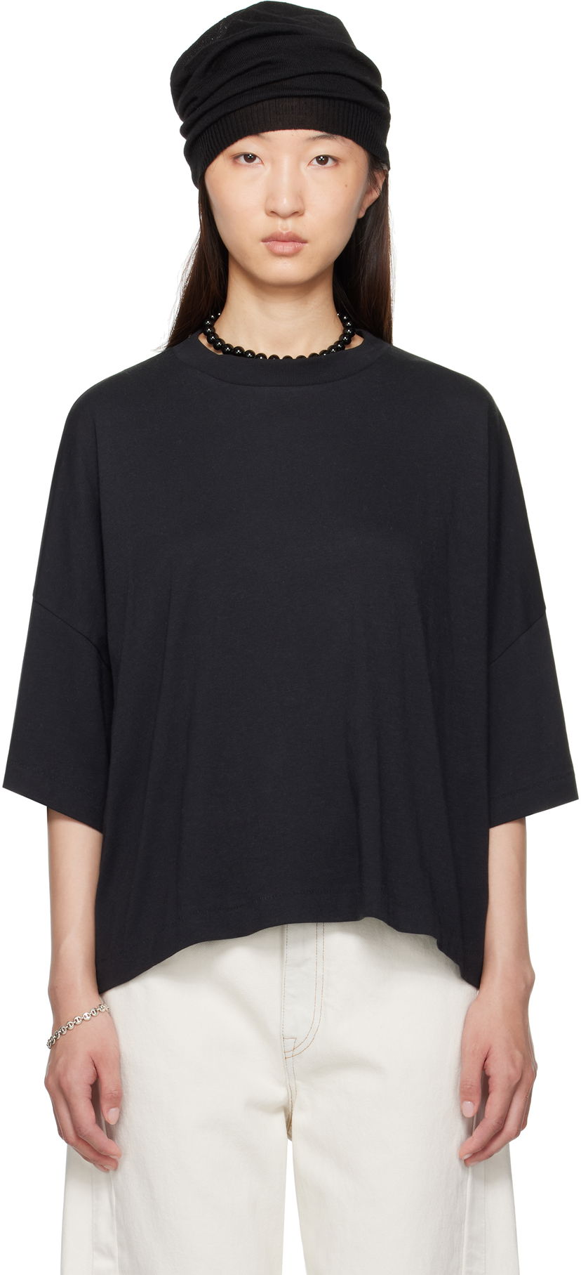 Majica Fear of God Fear of God ESSENTIALS Boxy T-Shirt Črna | 125SP255890FW