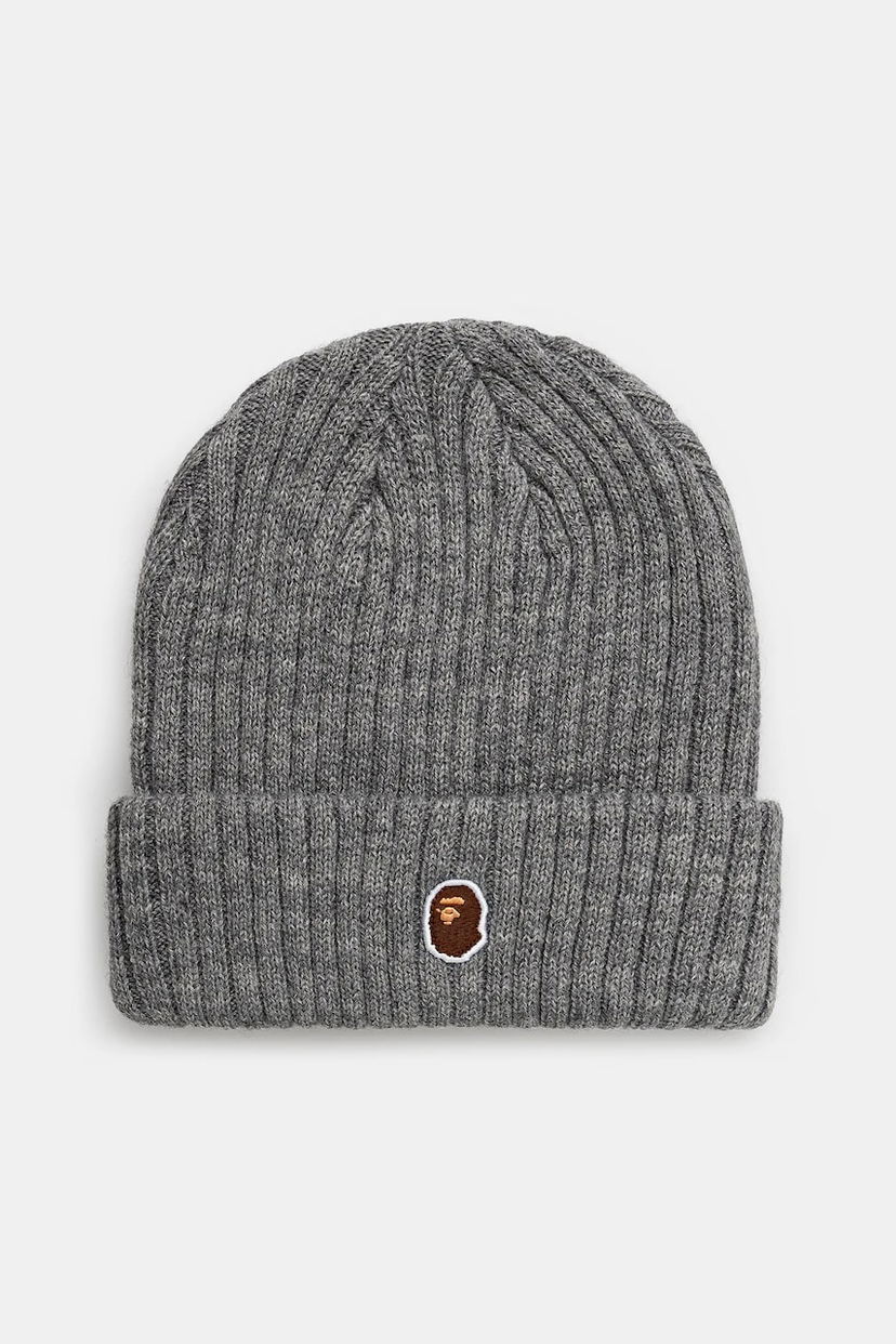 Beanie BAPE A Bathing Ape One Point Beanie Siva | 1K80281003