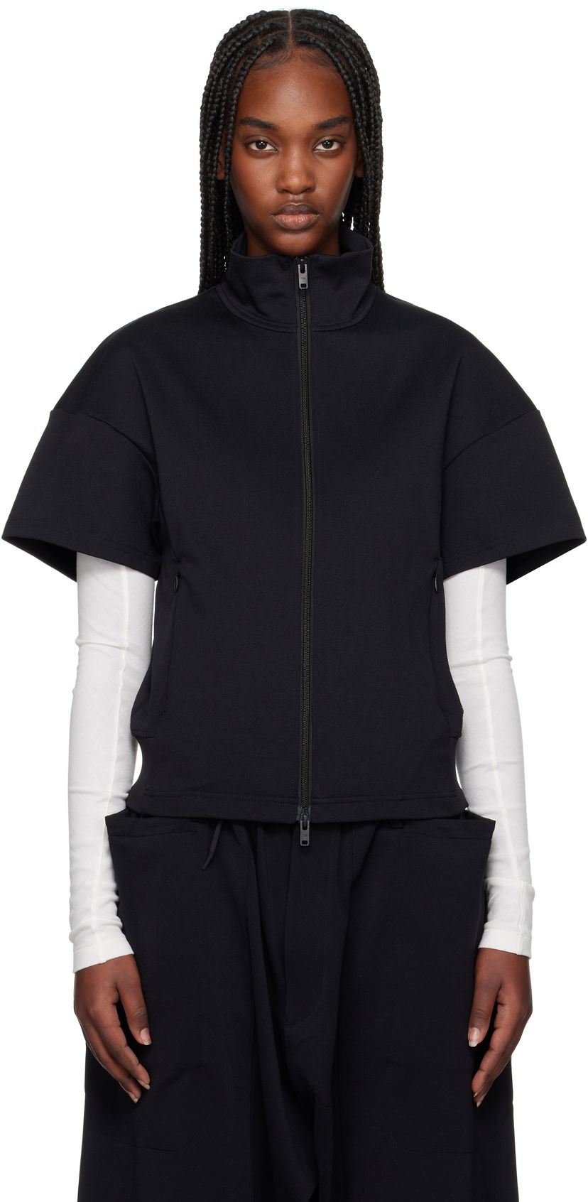 Telovnik Y-3 Y-3 3S Short Sleeve Zip-Up Shirt Črna | JN4984