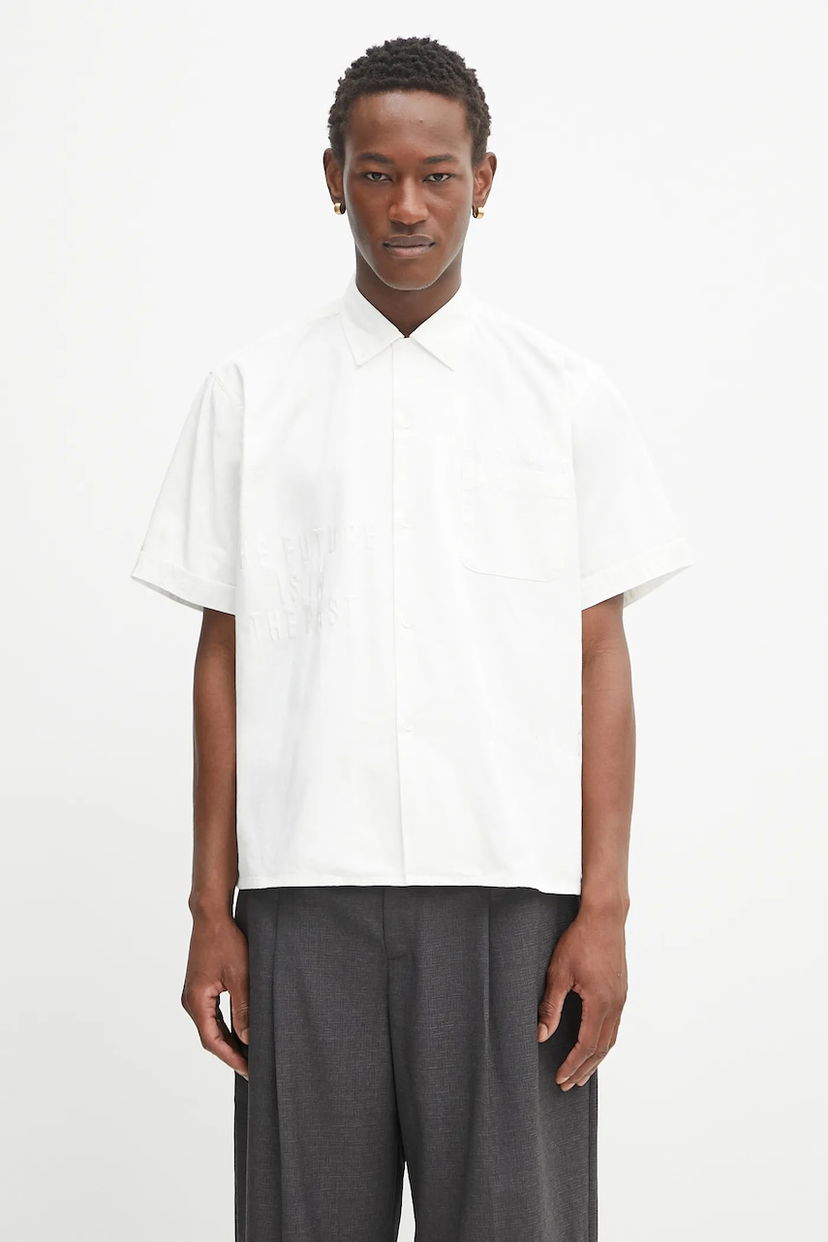 Srajce Human Made Human Made Woven Relaxed Fit Button-Down Shirt Bela | HM29SH022
