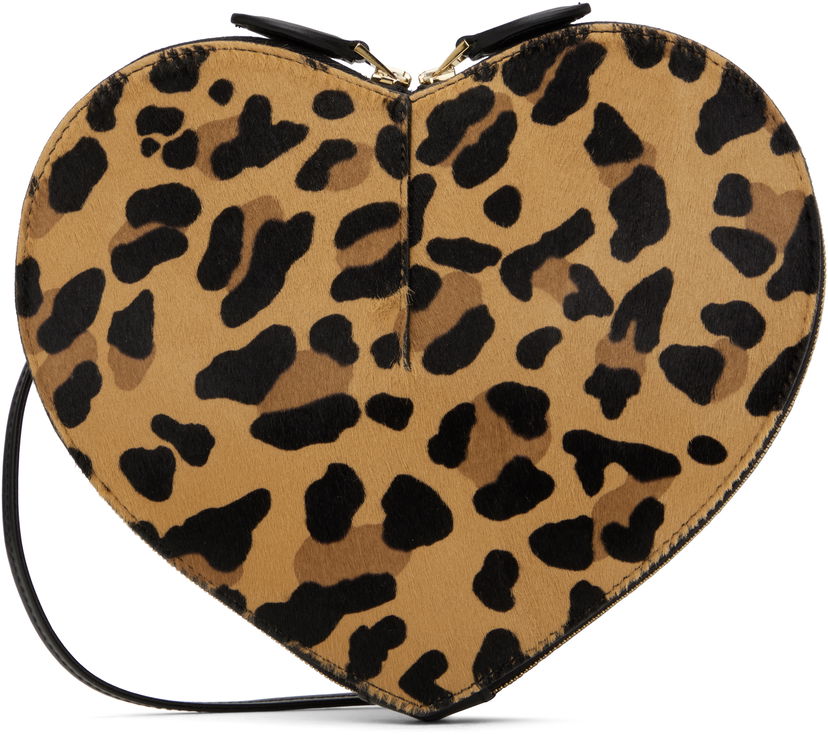 Torbica Alaïa Leopard Print Heart Shaped Shoulder Bag Rjava | AA1P003CA329
