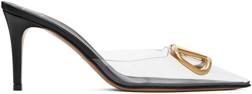 Superge in čevlji Valentino Valentino Garavani VLogo PVC and Leather Mules Črna | 2W2S0FQ2QJG