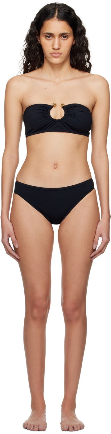 Kopalke Bottega Veneta Knot Ring Bikini Črna | 772837 V2RN0