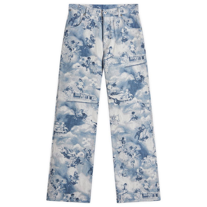 Kavbojke Off-White Off-White Fresco Tapestry Wide 5 Pocket Jeans Size 30 Modra | OWYA062S25FAB0014200