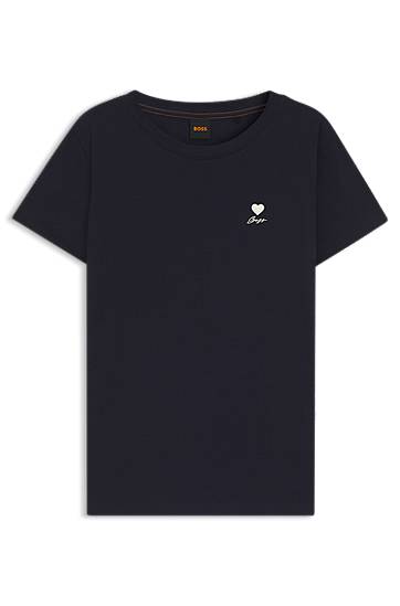 Majica BOSS Jersey T-Shirt with Chest Artwork Mornarica | 50545288