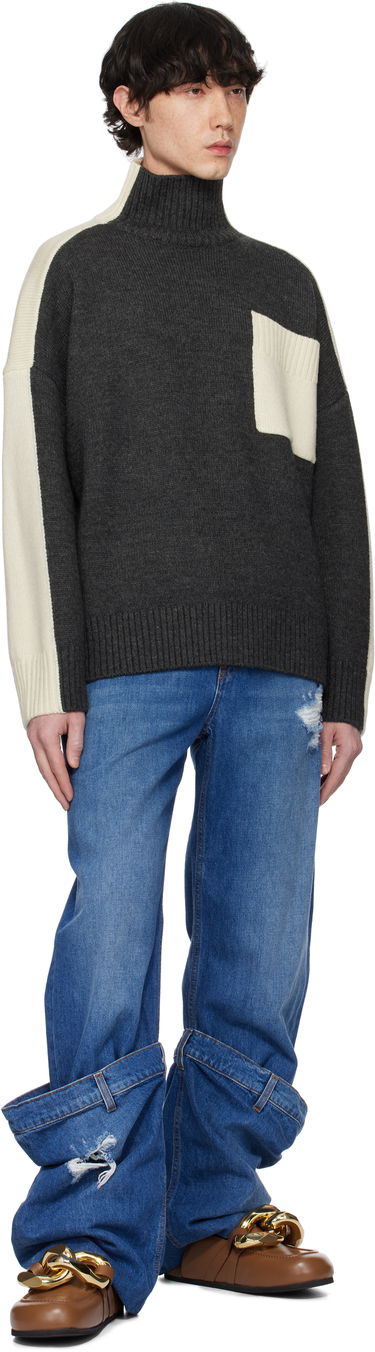 Pleteni pulover JW Anderson JW Anderson Dual Tone Turtleneck with Patch Pocket Siva | KW1308-YN0367, 3
