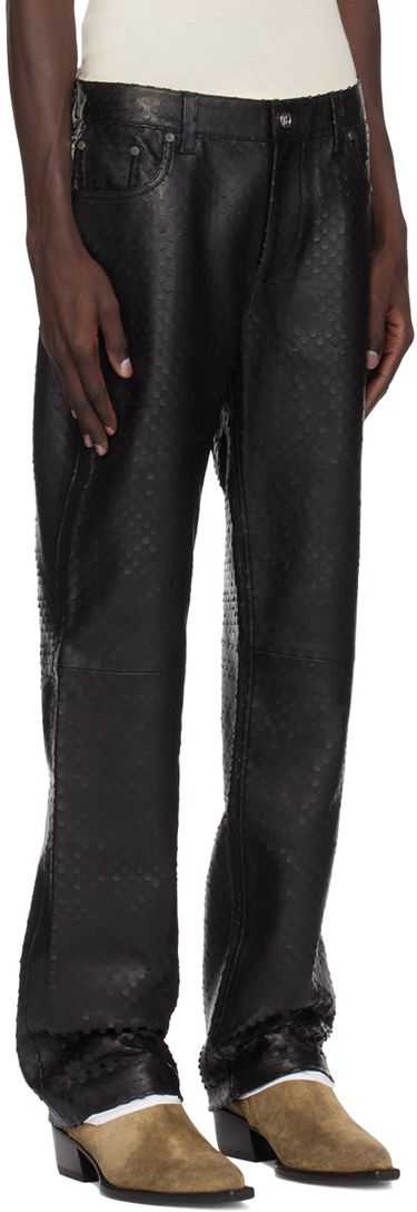 Kavbojke Helmut Lang Helmut Lang Hole-Punched Worker Leather Pants Črna | O06HM210, 1