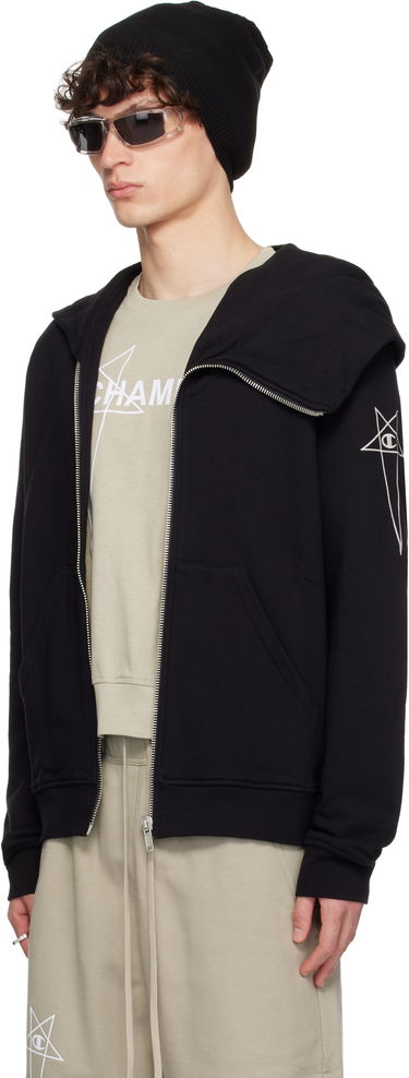 Pulover Rick Owens Rick Owens Champion Edition Mountain Hoodie Črna | CM01E1665 CHFE FELPA, 3