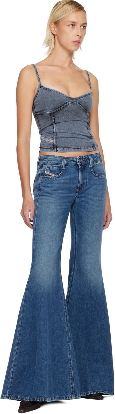 Krop-top Diesel Distressed Denim T-Ony Camisole Top Modra | A18361 0KIBY, 3