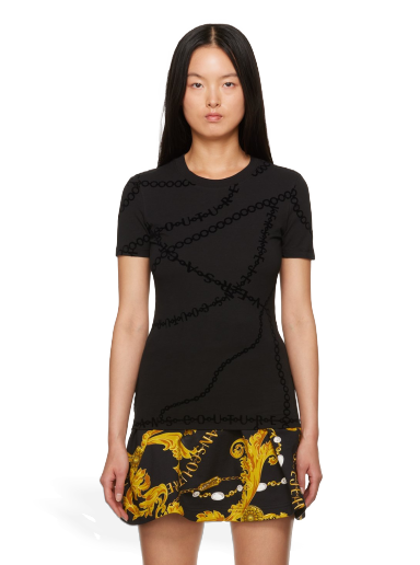 Majica Versace Couture Black Flocked Črna | E75HAH608_EJS216