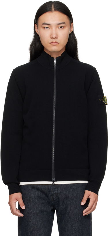 Pulover Stone Island Stone Island Stretch RWS Wool Zip-Up Sweatshirt Črna | K2S15 5100062 S00A1, 0