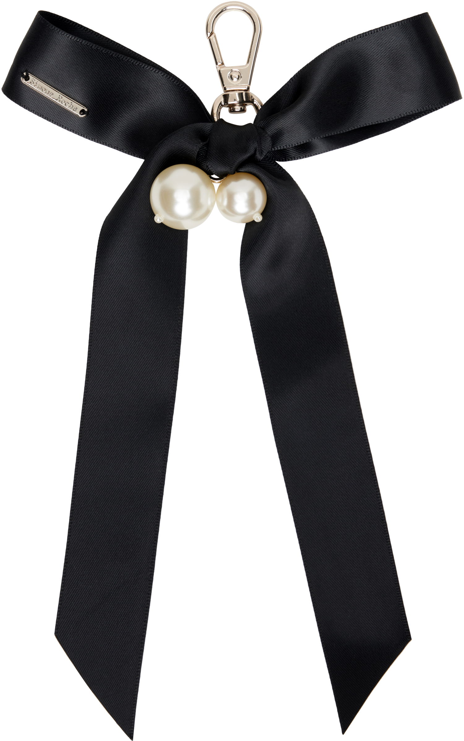 Obeski za ključe Simone Rocha Simone Rocha Bow & Pearl Bag Charm Keychain Črna | KEYCHAIN3 0904, 0