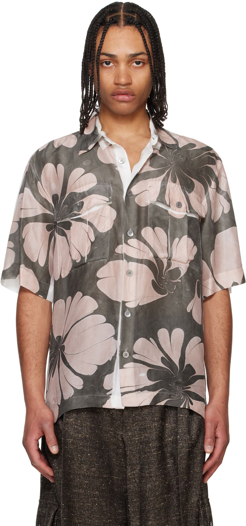Srajce Dries Van Noten Dries Van Noten Dessin Print Shirt Siva | 251-020724-1197