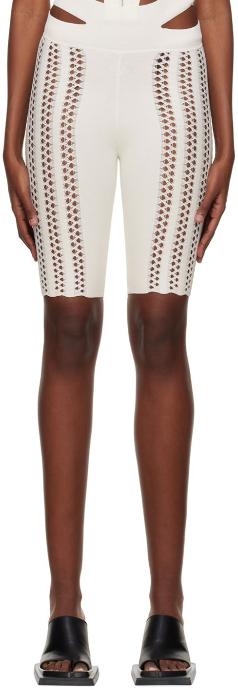 Pajkice Dion Lee Column Cutout Knit Shorts Bela | A7616P22
