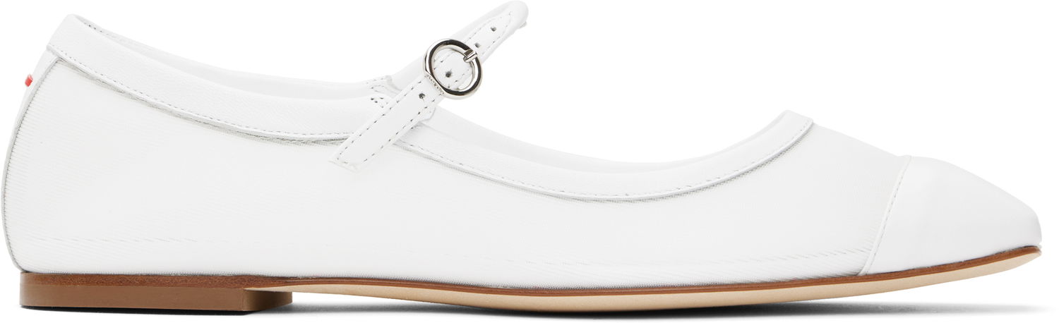 Oblačila Aeyde Aeyde Uma Mesh Toe-Cap Ballerina Flats Bela | A11-FL-RKLS08FL181-SS25-1020-007, 0