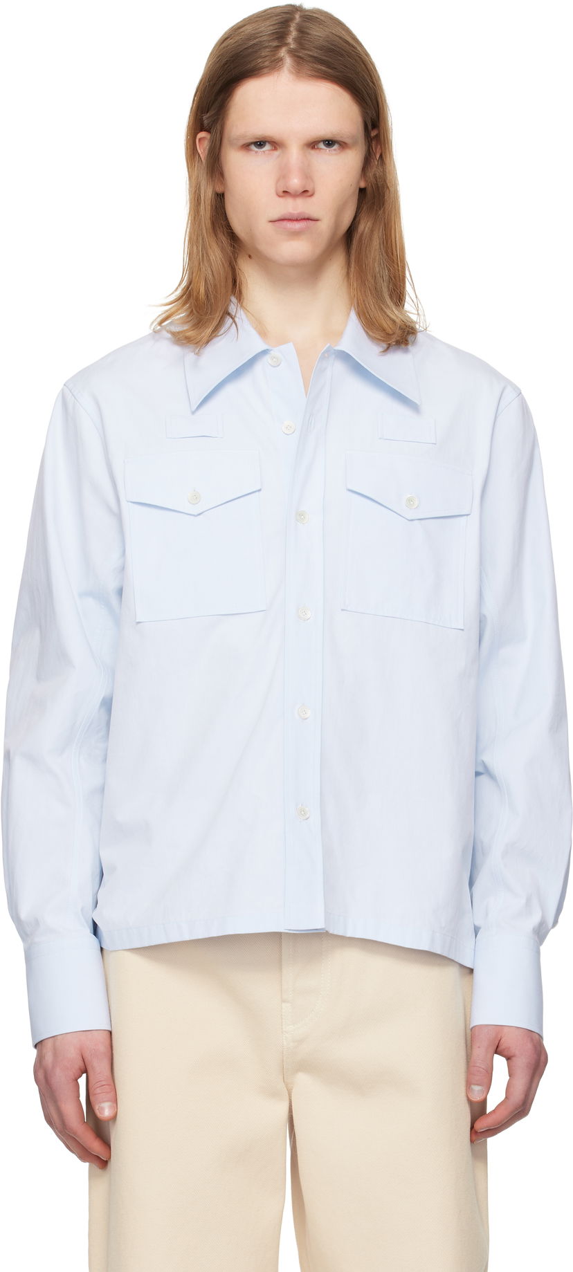 Srajce LANVIN Lanvin Loose-Fit Utility Shirt Modra | RM-SI0012-6043-P25