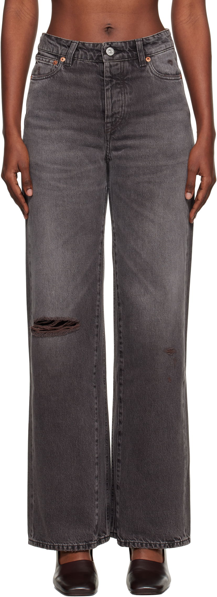 Kavbojke OUR LEGACY Our Legacy Treble Cut Jeans Siva | W4255TH