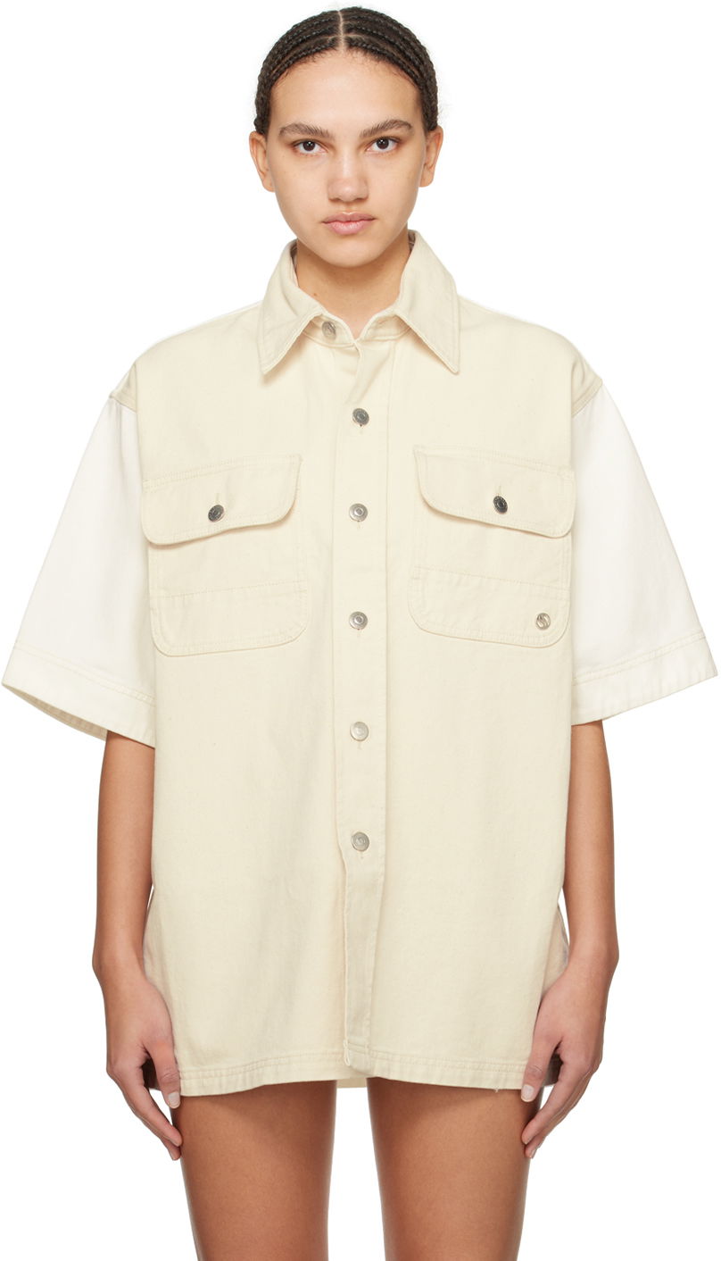Srajce Stella McCartney Stella McCartney Workwear Denim Shirt Bež | 6D02513SPH57