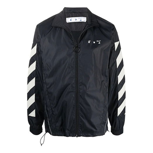 Vetrovka Off-White Off-White FW21 Logo Windproof Jacket Črna | OMBD022F21FAB0011017STONE