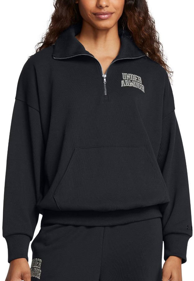 Pulover Under Armour Terry Oversized Half-Zip Sweatshirt Črna | 1386495-001