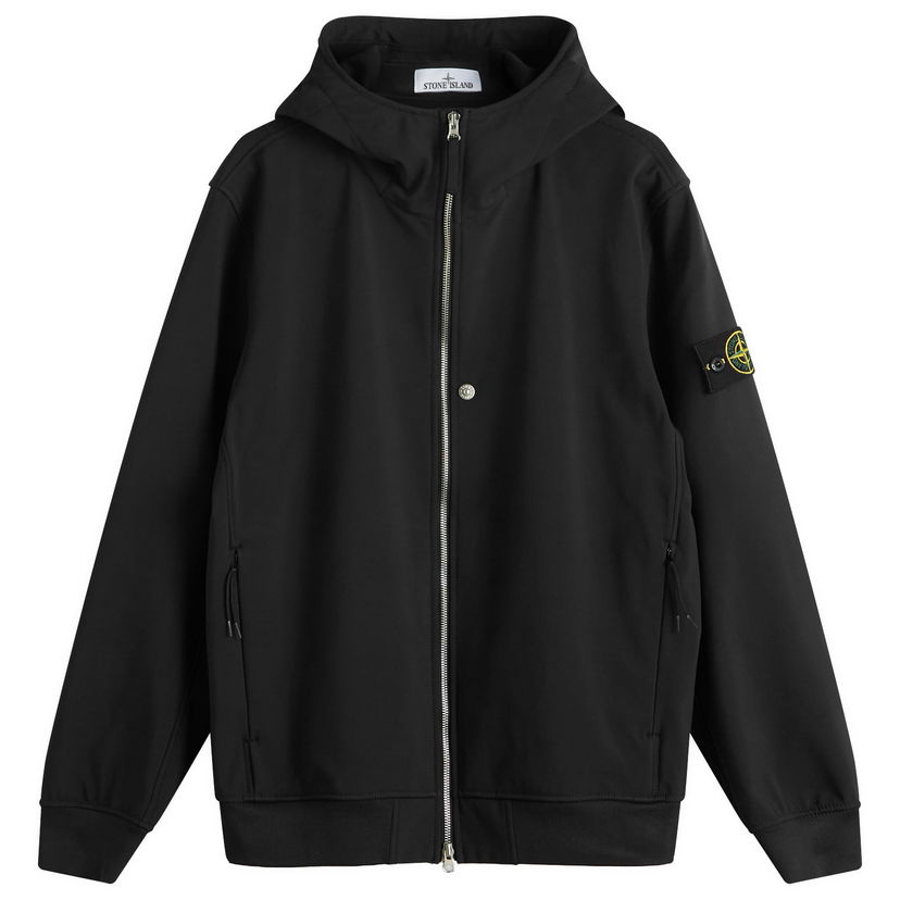Jakna Stone Island Soft Shell-R Hooded Jacket Črna | K2S15Q100004-V0029