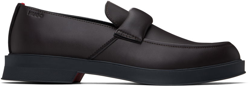 Nega čevljev BOSS Hugo Embossed-Logo Loafers Rjava | 50536253