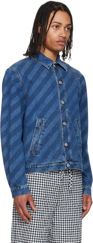 Jakna Marni Marni Striped Denim Jacket Modra | JUJU0050S0 USCX36, 1
