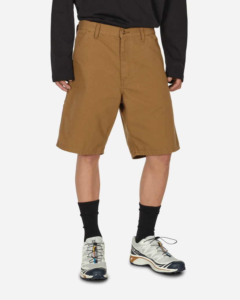 Hlače in kavbojke Carhartt WIP Single Knee Short Hamilton Brown Siva | I027942_HZ_02