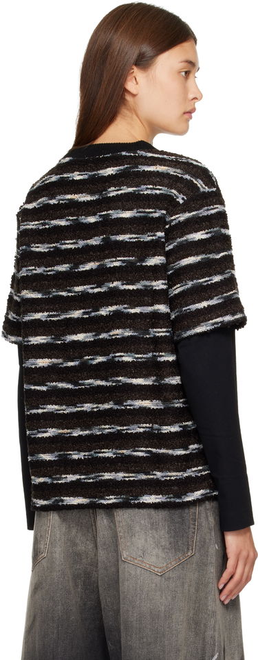 Pleteni pulover Andersson Bell Textured Striped Short-Sleeve Layered Sweater Večbarvna | atb1373u, 2