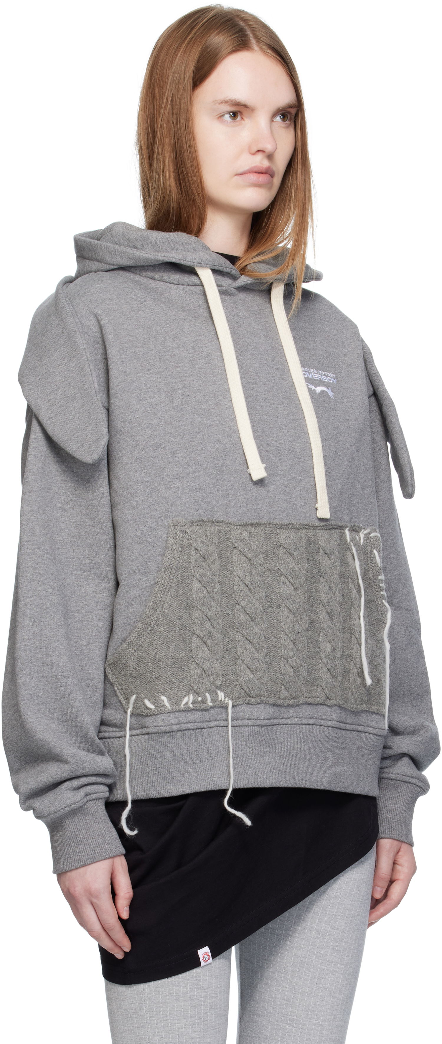 Pulover Charles Jeffrey Loverboy Charles Jeffrey LOVERBOY Patch Rabbit Ears Hoodie Siva | 52081002, 1