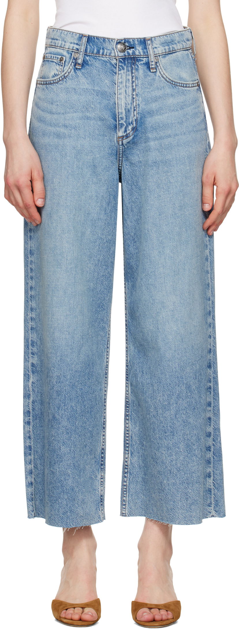 Kavbojke rag & bone Rag & Bone Featherweight Andi Ankle-Length Jeans Modra | WDD25S2914FWBC
