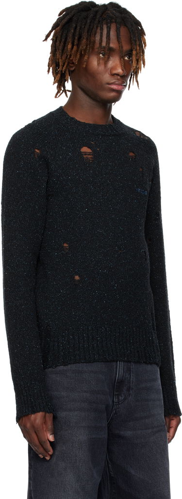 Pleteni pulover We11done We11done Distressed Knit Sweater Črna | WD-KT0-25-623-U-NV, 1