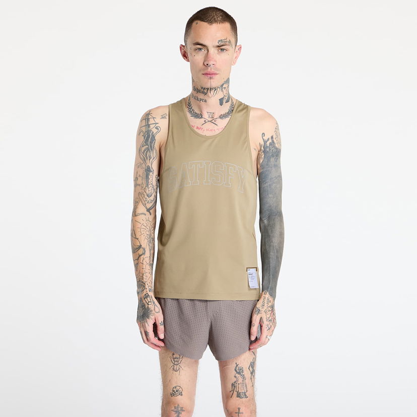Majica brez rokavov Satisfy Satisfy AuraLite Tech Singlet Bež | 11041-AG
