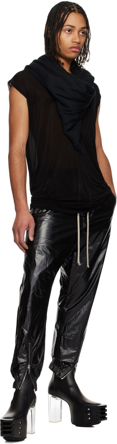 Majica brez rokavov Rick Owens Rick Owens Hollywood Jersey Deep V T-Shirt Črna | RU01E5233 BZ, 3