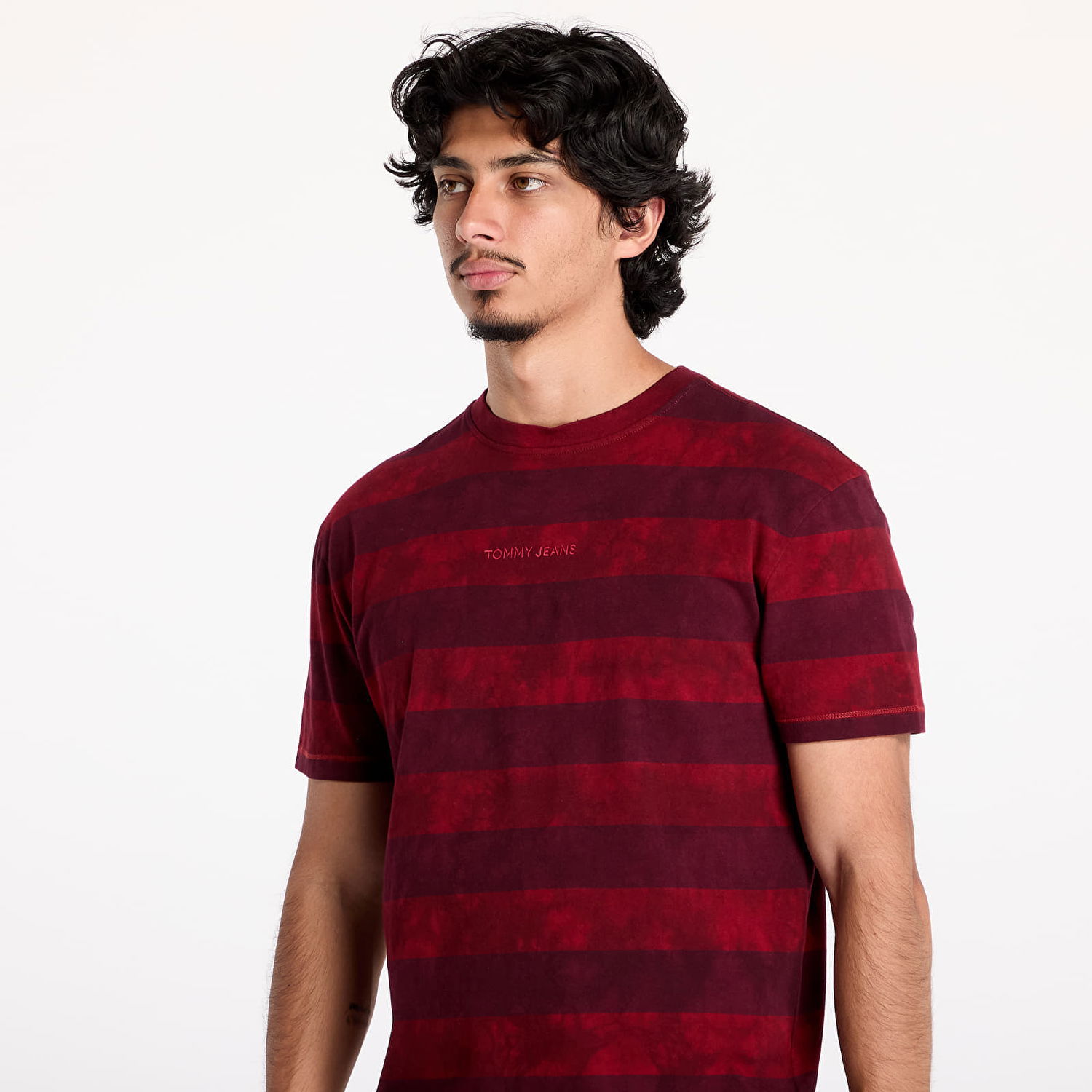 Majica Tommy Hilfiger Regular Classic Overdyed Tee Deep Rouge/ Heritage Pink Stripe Rdeča | DM0DM19732 VLP, 1