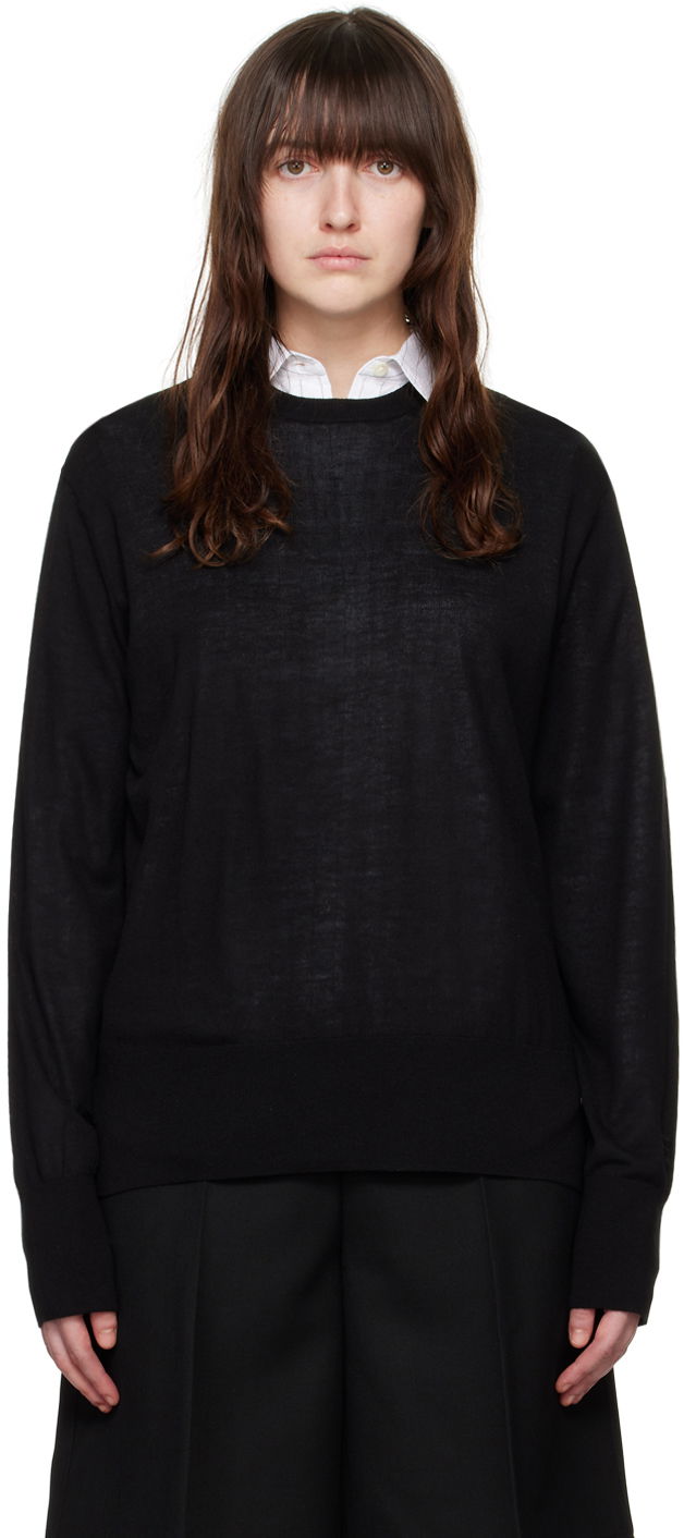 Pleteni pulover TOTEME Crewneck Knit Sweater Črna | 243-WRT0346-YA0084, 0